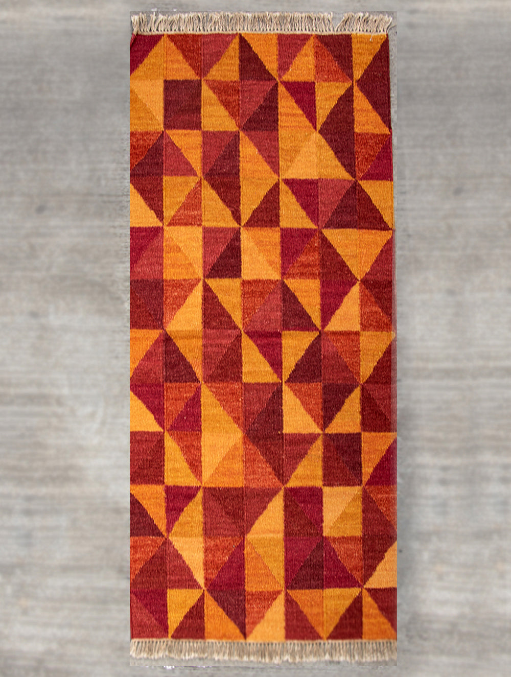 Load image into Gallery viewer, Handwoven Kilim  Long Runner Rug (6 x 2 ft) - Geometric - The India Craft House 