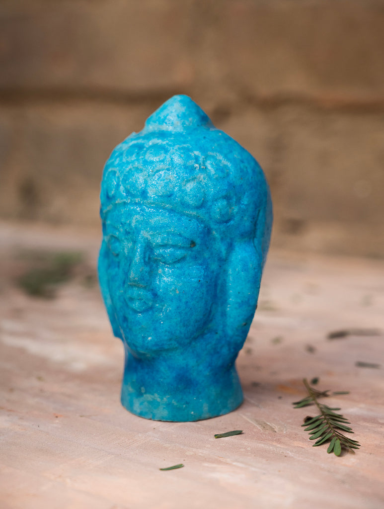 Delhi Blue Art Pottery Curio - Buddha Head