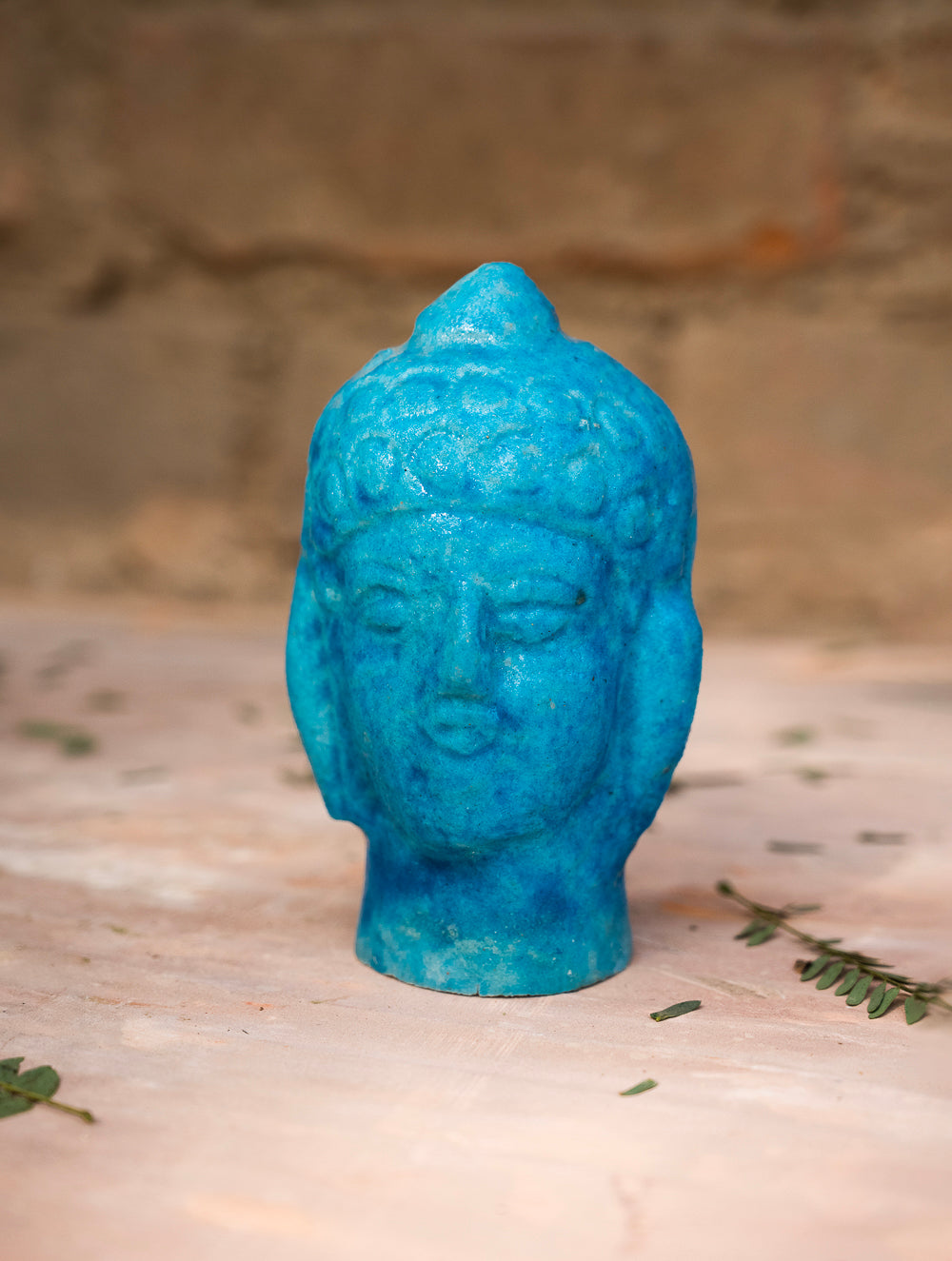 Delhi Blue Art Pottery Curio - Buddha Head