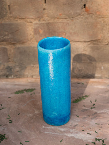 Delhi Blue Art Pottery Curio / Cylindrical Vase