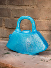 Delhi Blue Art Pottery Curio / Flat Kettle