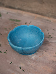 Delhi Blue Art Pottery Curio / Flower Shaped Utility Bowl