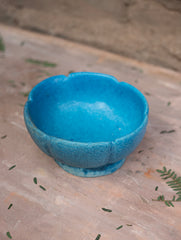 Delhi Blue Art Pottery Curio / Flower Shaped Utility Bowl