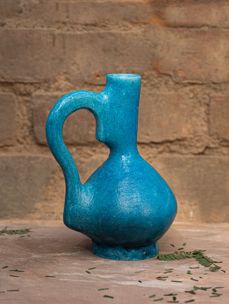 Delhi Blue Art Pottery Curio / Jug Vase