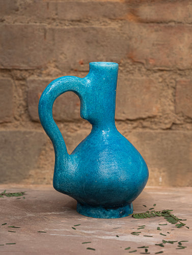 Delhi Blue Art Pottery Curio / Jug Vase