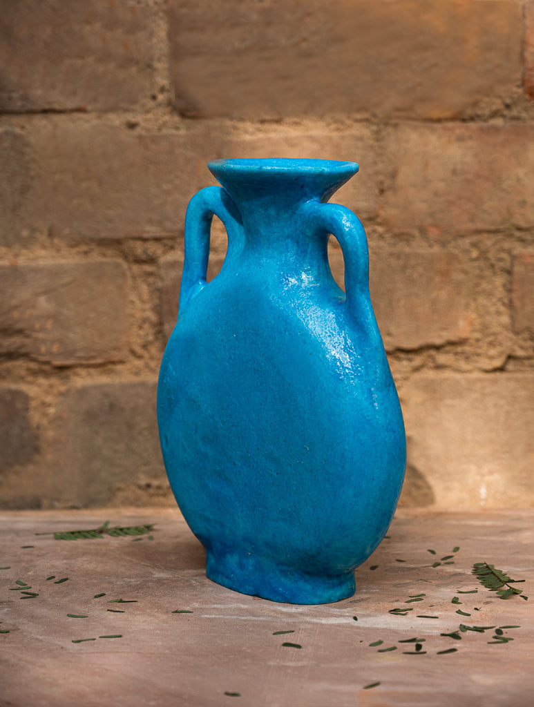 Delhi Blue Art Pottery Curio / Pitcher Vase