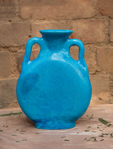 Delhi Blue Art Pottery Curio / Pitcher Vase
