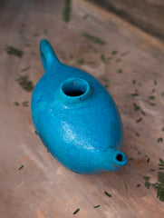 Delhi Blue Art Pottery Curio / Round Kettle