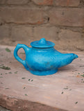 Delhi Blue Art Pottery Curio / Round Kettle With Lid