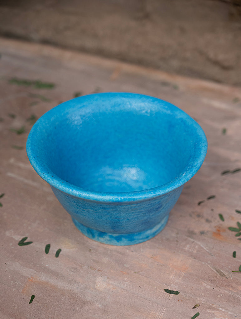 Delhi Blue Art Pottery Curio / Round Utility Bowl