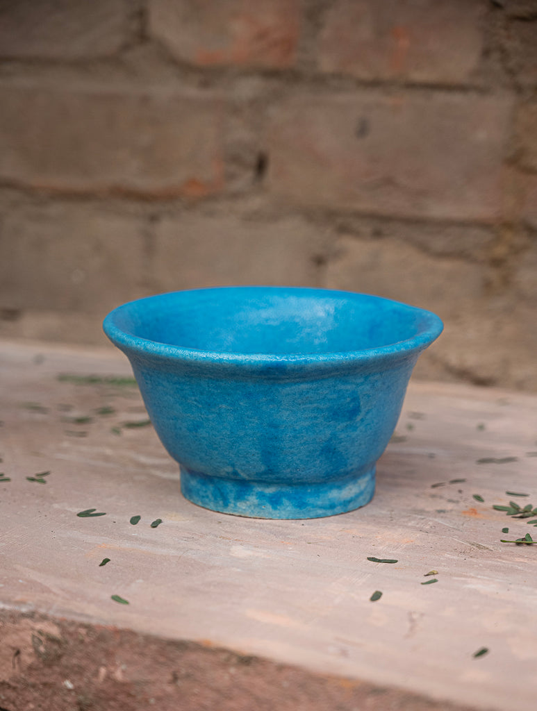 Delhi Blue Art Pottery Curio / Round Utility Bowl