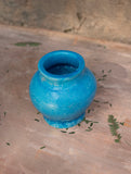 Delhi Blue Art Pottery Curio / Round Vase
