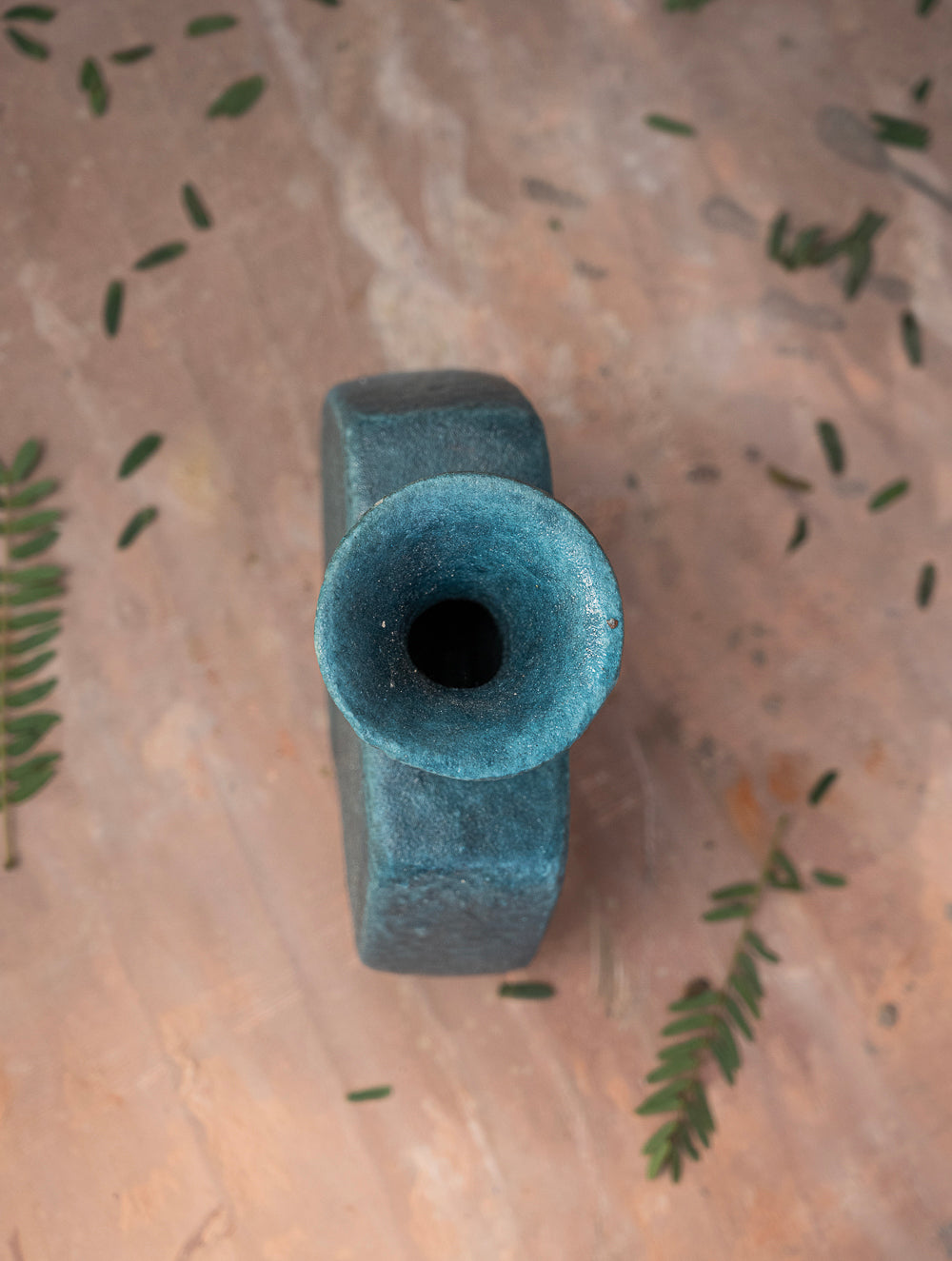 Delhi Blue Art Pottery Curio / Round Vase