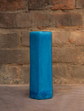 Delhi Blue Art Pottery Curio / Slim Hexagonal Vase