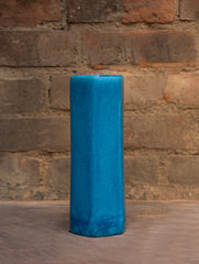 Delhi Blue Art Pottery Curio / Slim Hexagonal Vase