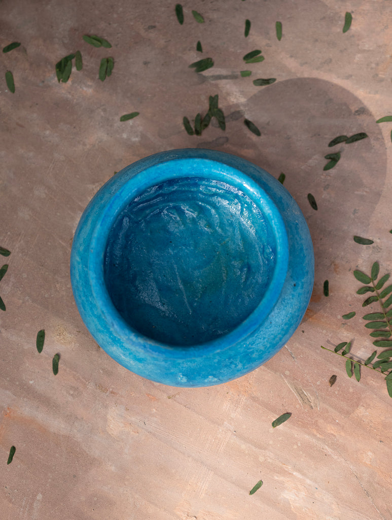 Delhi Blue Art Pottery Curio / Utility Bowl