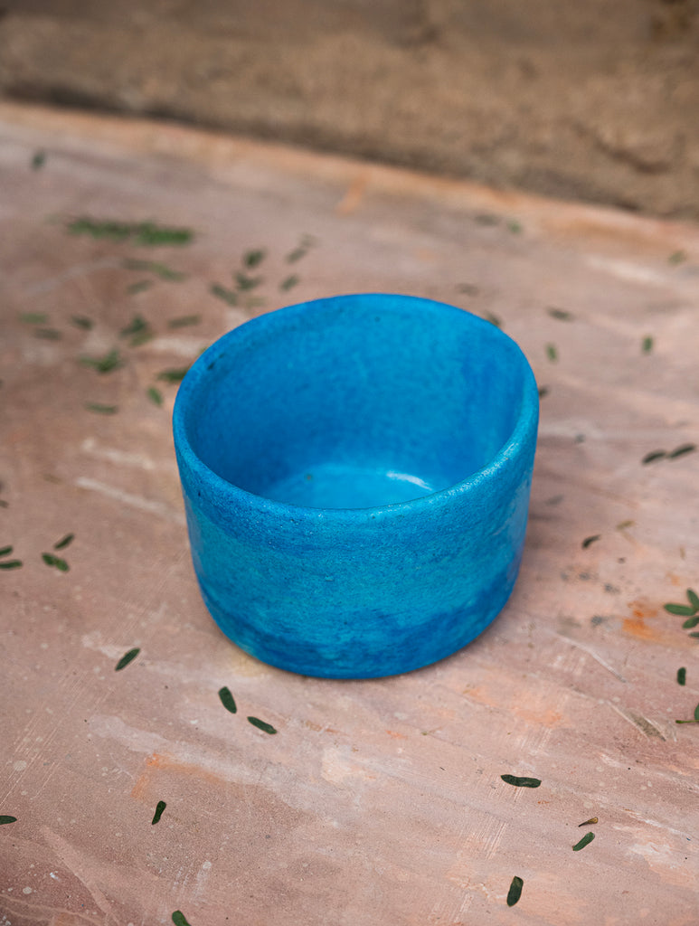 Delhi Blue Art Pottery Curio / Utility Bowl, Planter
