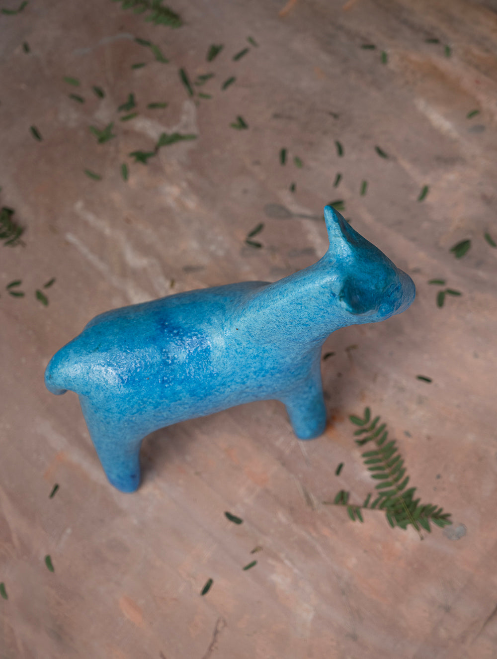 Delhi Blue Art Pottery Horse Curio 