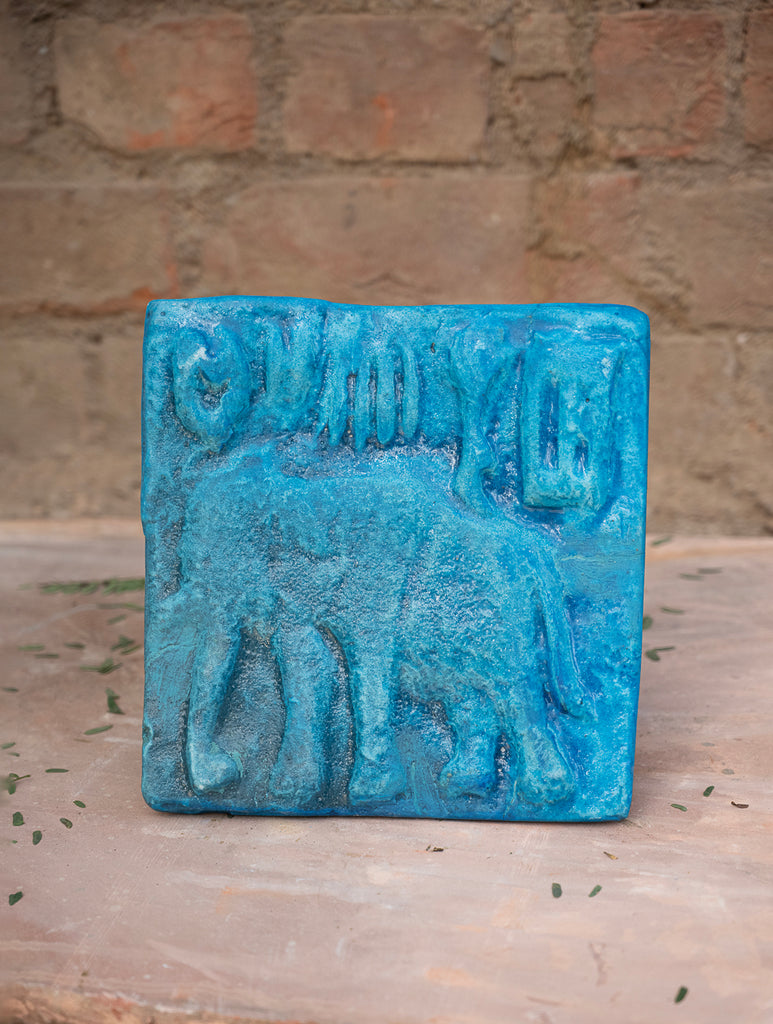 Delhi Blue Art Pottery Wall Plaque - Mohenjo Daro (Elephant)