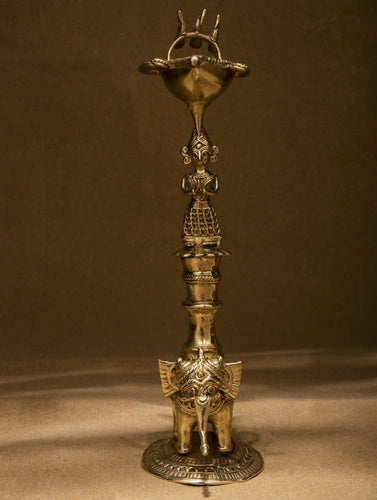 Dhokra Craft Curio - Long Diya