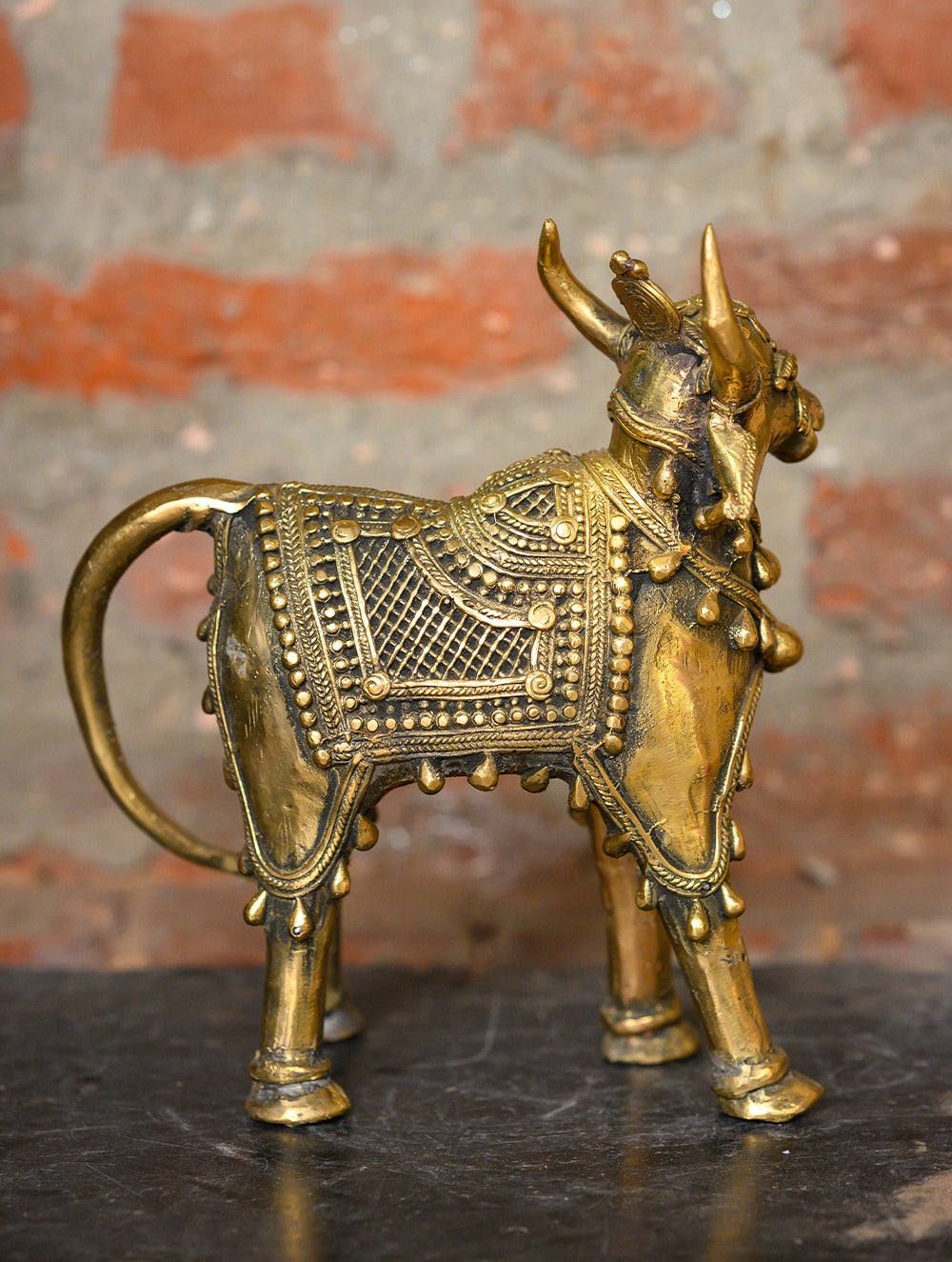 Buy Dhokra Craft Curio - Ornamental Cow Online