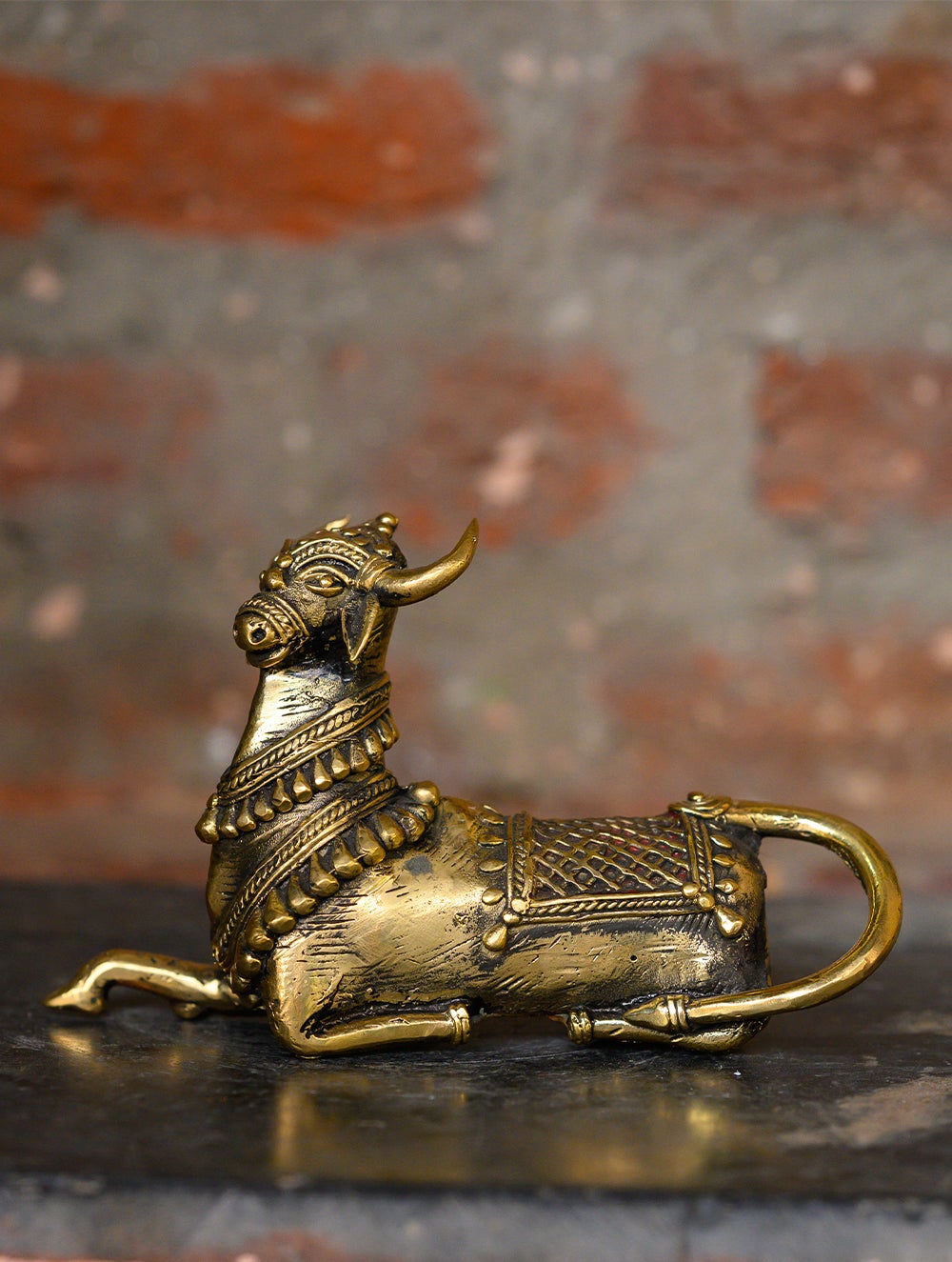 Load image into Gallery viewer, Dhokra Craft Curio - Ornamental Nandi