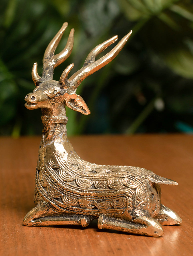 Dhokra Craft Curio - Reindeer (Set of 2) - The India Craft House 