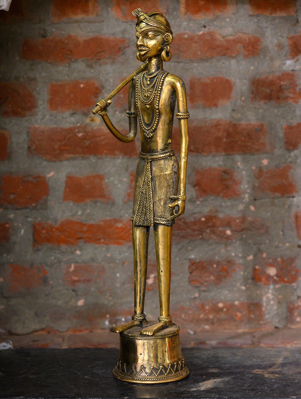Dhokra Craft Curio - Rural Worker (Tall)