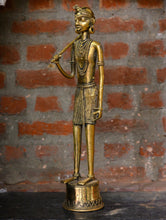 Load image into Gallery viewer, Dhokra Craft Curio - Rural Worker (Tall)