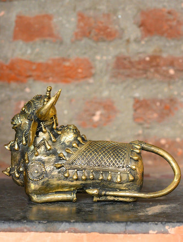 Dhokra Craft Curio - Seated Nandi