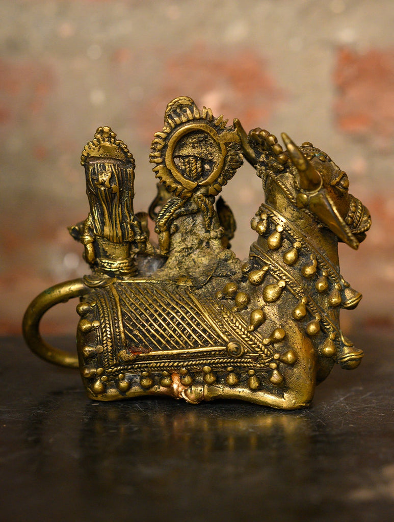 Dhokra Craft Curio - Shiva Parvati & Nandi