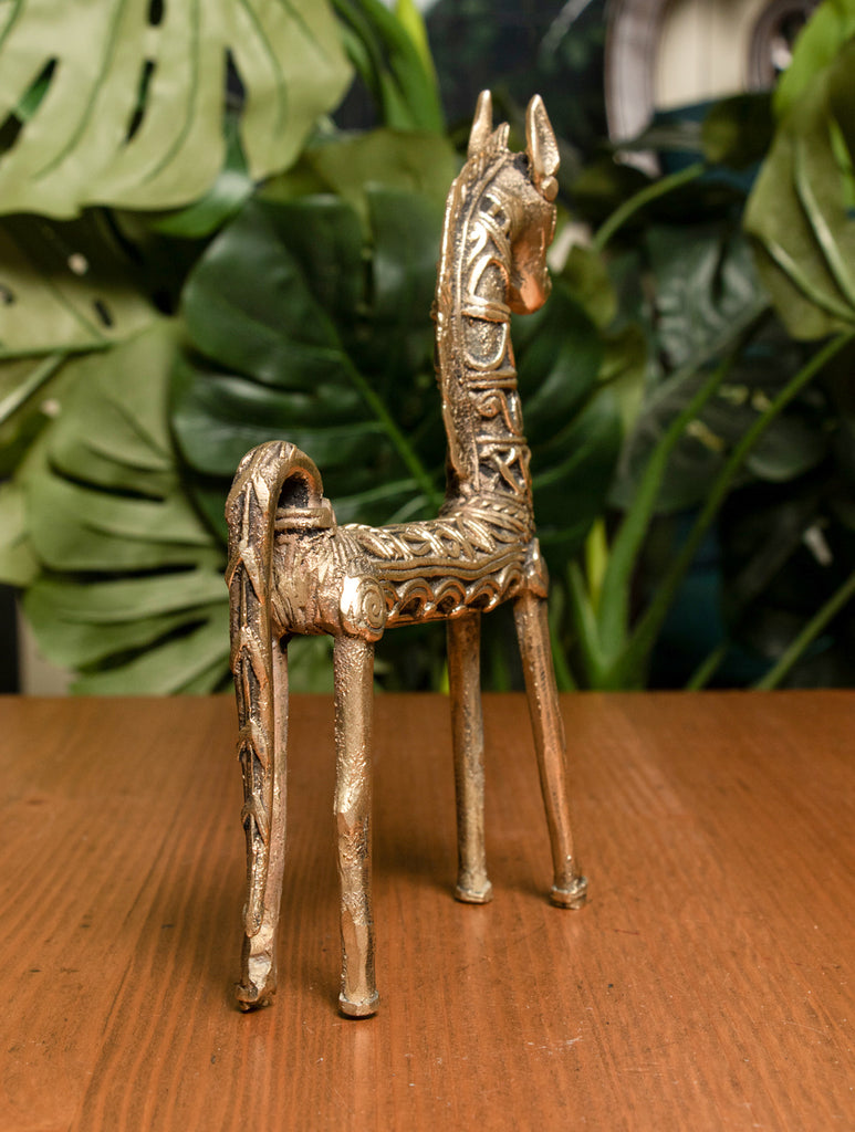 Dhokra Craft Curio (Large) - Horse - The India Craft House 