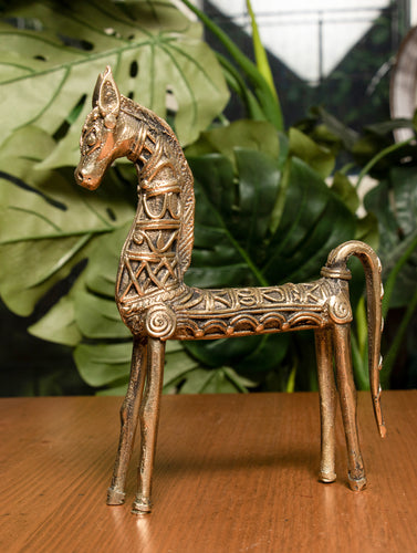 Dhokra Craft Curio (Large) - Horse - The India Craft House 