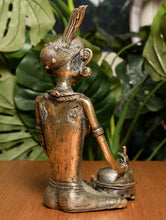 Load image into Gallery viewer, Dhokra Craft Curio (Large) - Lady with Grinder - The India Craft House 