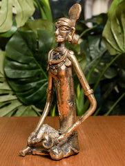 Dhokra Craft Curio (Medium) - Lady - The India Craft House 