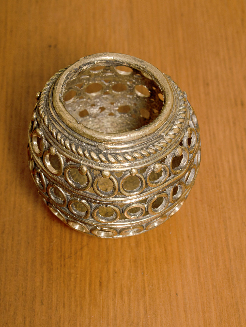 Dhokra Craft Stationery Holder - Jaali - The India Craft House 