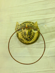 Dhokra Craft Towel Hanger - Elephant