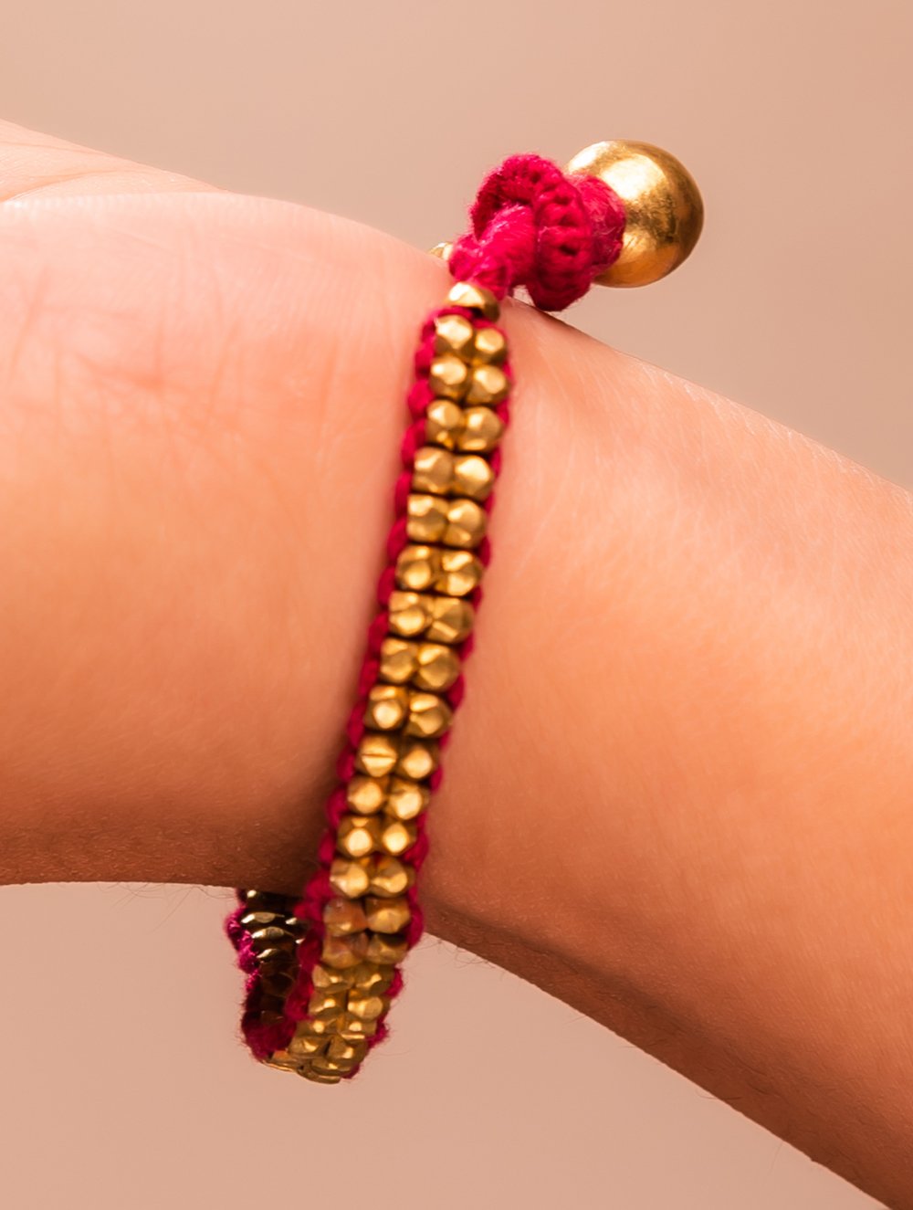 Load image into Gallery viewer, Dhokra Metal Craft Bracelet - 2 Beaded Lines