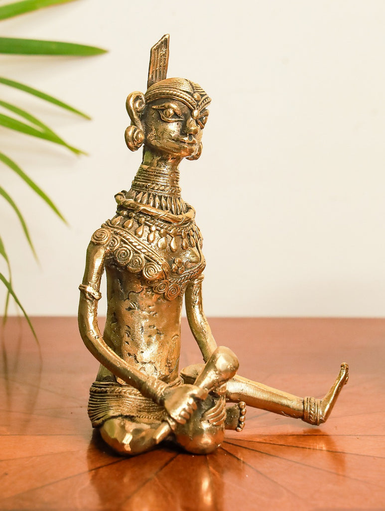Handmade Antique Brass Dancing Lady Statue
