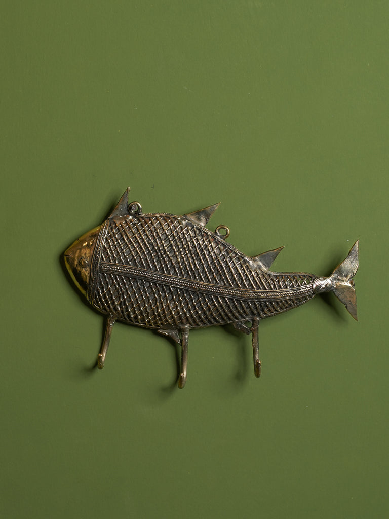 Dhokra Metal Craft Wall Hanger - The Fish