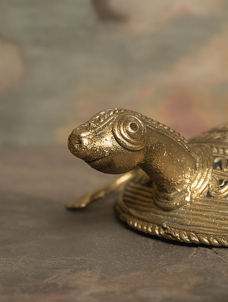 Dhokra Metal  Craft Curio - Tortoise - The India Craft House 