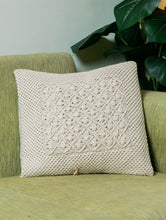 Load image into Gallery viewer, Diamond Handknotted Macramé Cushion Cover 16 x16 - Ivory