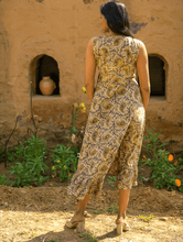 Load image into Gallery viewer, Earth - Bagru Block Printed Wrap Frill Dress, Brown Paisley