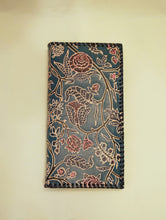 Load image into Gallery viewer, Embossed Leather Wallet - Blue &amp; Red Floral