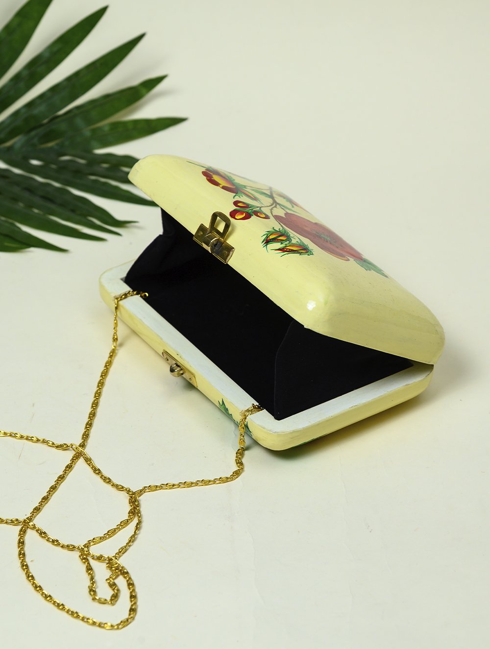 Exclusive Kashmiri Art Papier Mache Clutch Bag - Floral Bouquet