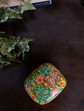 Load image into Gallery viewer, Exclusive Kashmiri Art Papier Mache Decorative Box - Small; Soft Yellow Floral - The India Craft House 