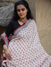 Load image into Gallery viewer, Exclusive Bagh Hand Block Printed Cotton Saree - Beige Floral