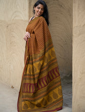 Load image into Gallery viewer, Exclusive Bagh Hand Block Printed Cotton Saree - Leaf Vines