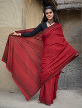 Load image into Gallery viewer, Exclusive Bagh Hand Block Printed Cotton Saree - Red Flora