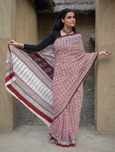 Load image into Gallery viewer, Exclusive Bagh Hand Block Printed Cotton Saree - Red Floral